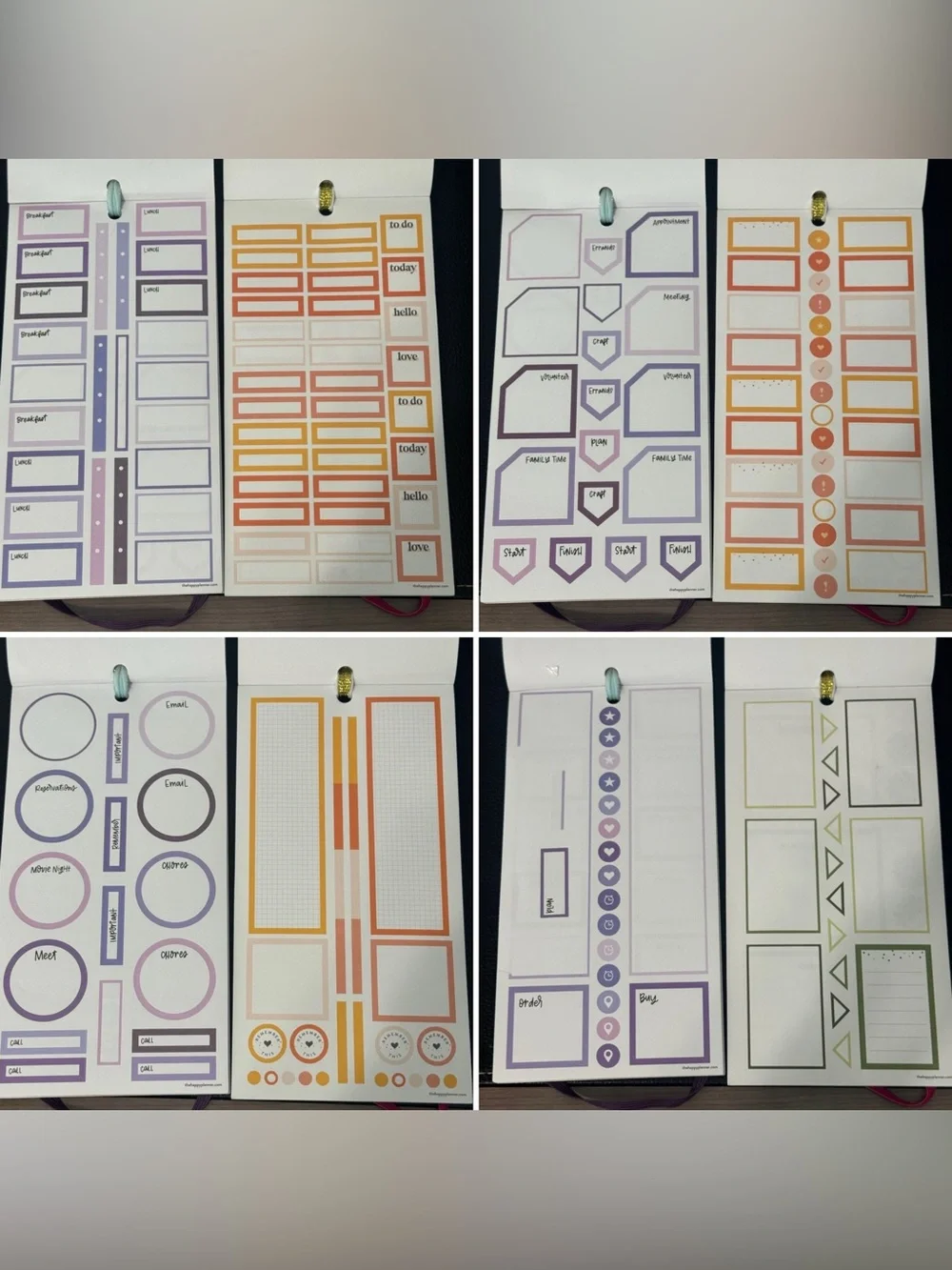 The Happy Planner Jewel Tone & Handwritten Colored Box Sticker Pack - Multicolor